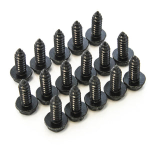 Red Hound Auto 16 Black License Plate Screws Set of Sixteen (Zinc Plated) Car Truck Premium New