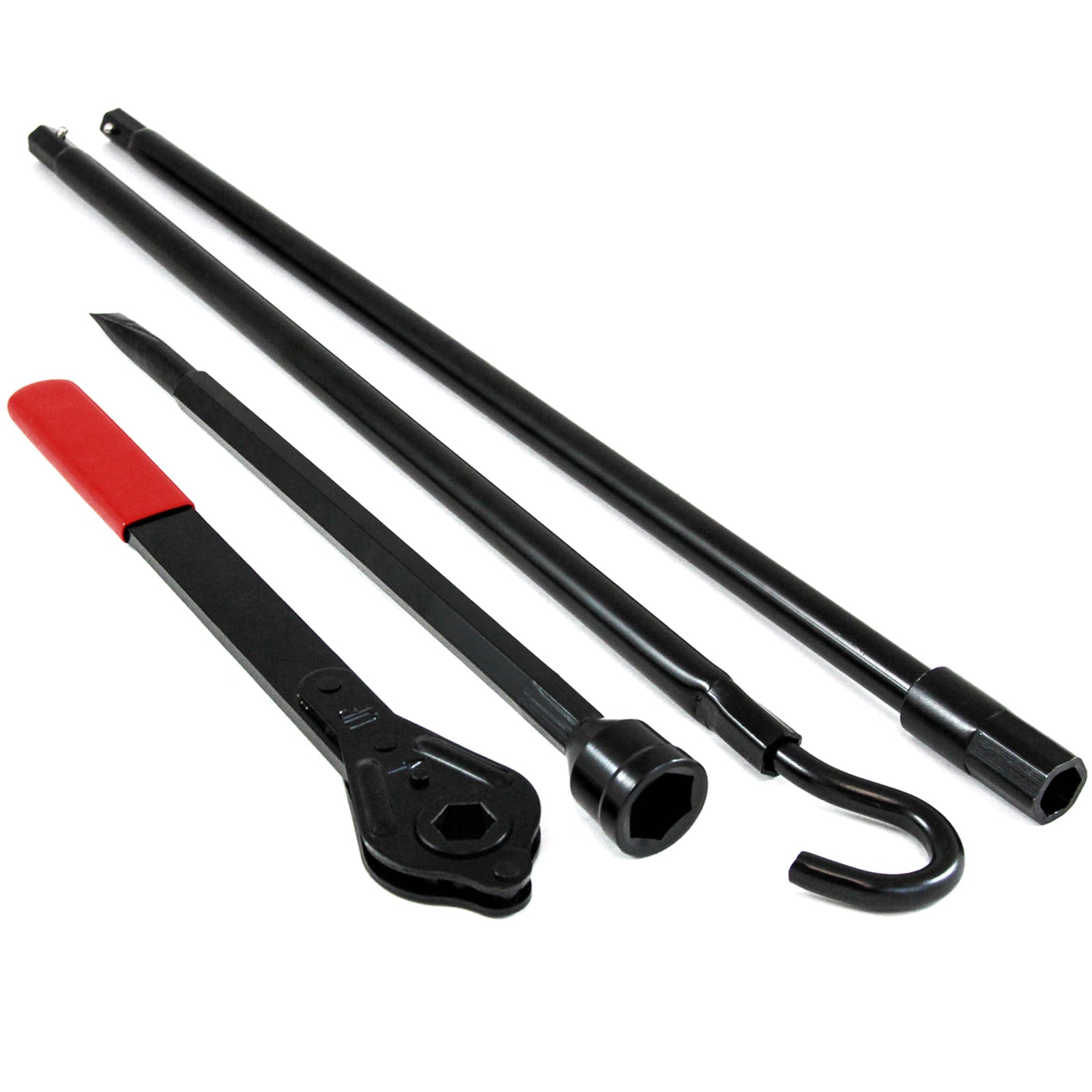 Red Hound Auto 1988-1998 Compatible with Chevy C/K Lug Extension Ratchet Wrench Tire Tool Replacement Kit for Jack