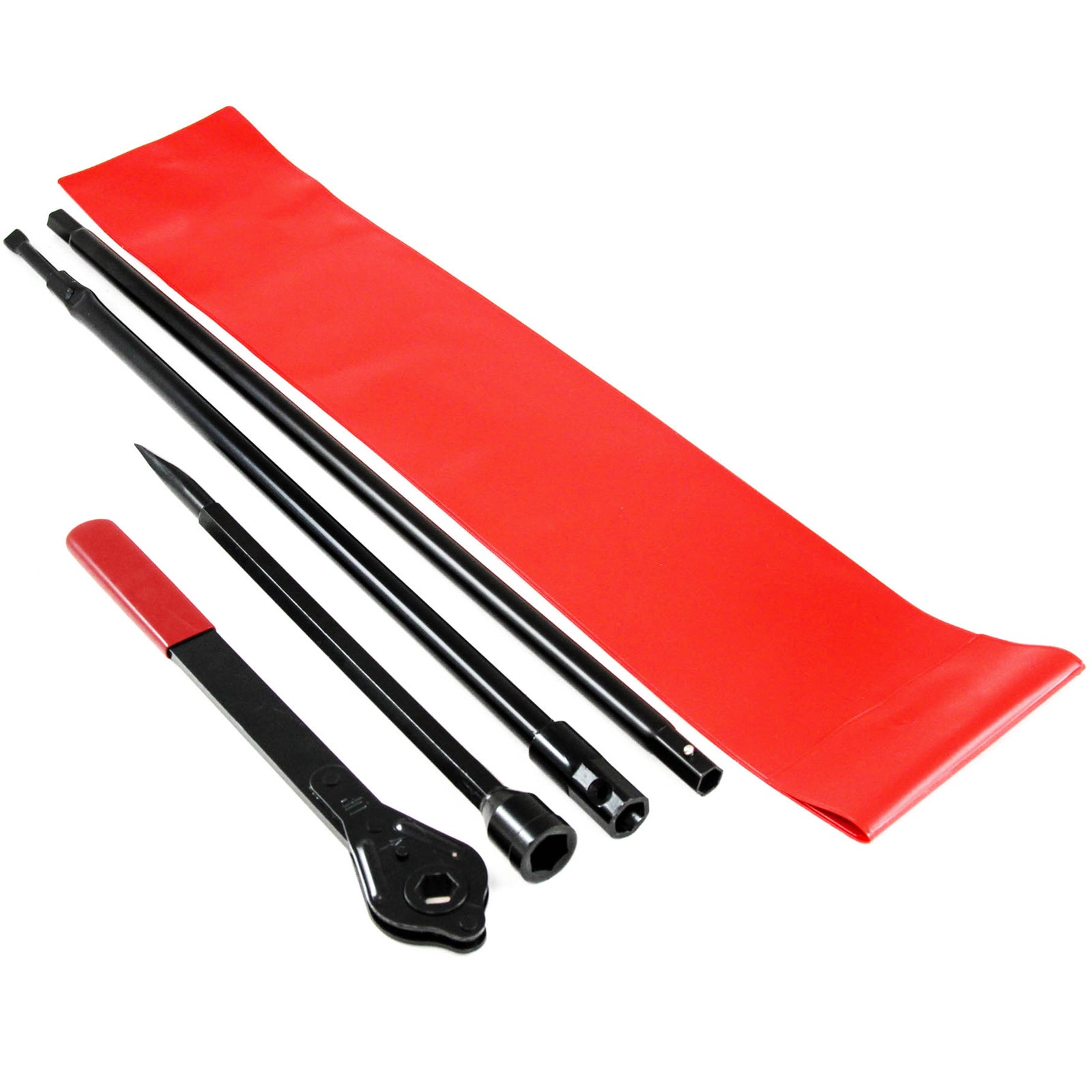 Red Hound Auto 1994-1998 Compatible with Dodge Ram Lug Extension Ratchet Tire Tool Replacement Kit for Jack w Case