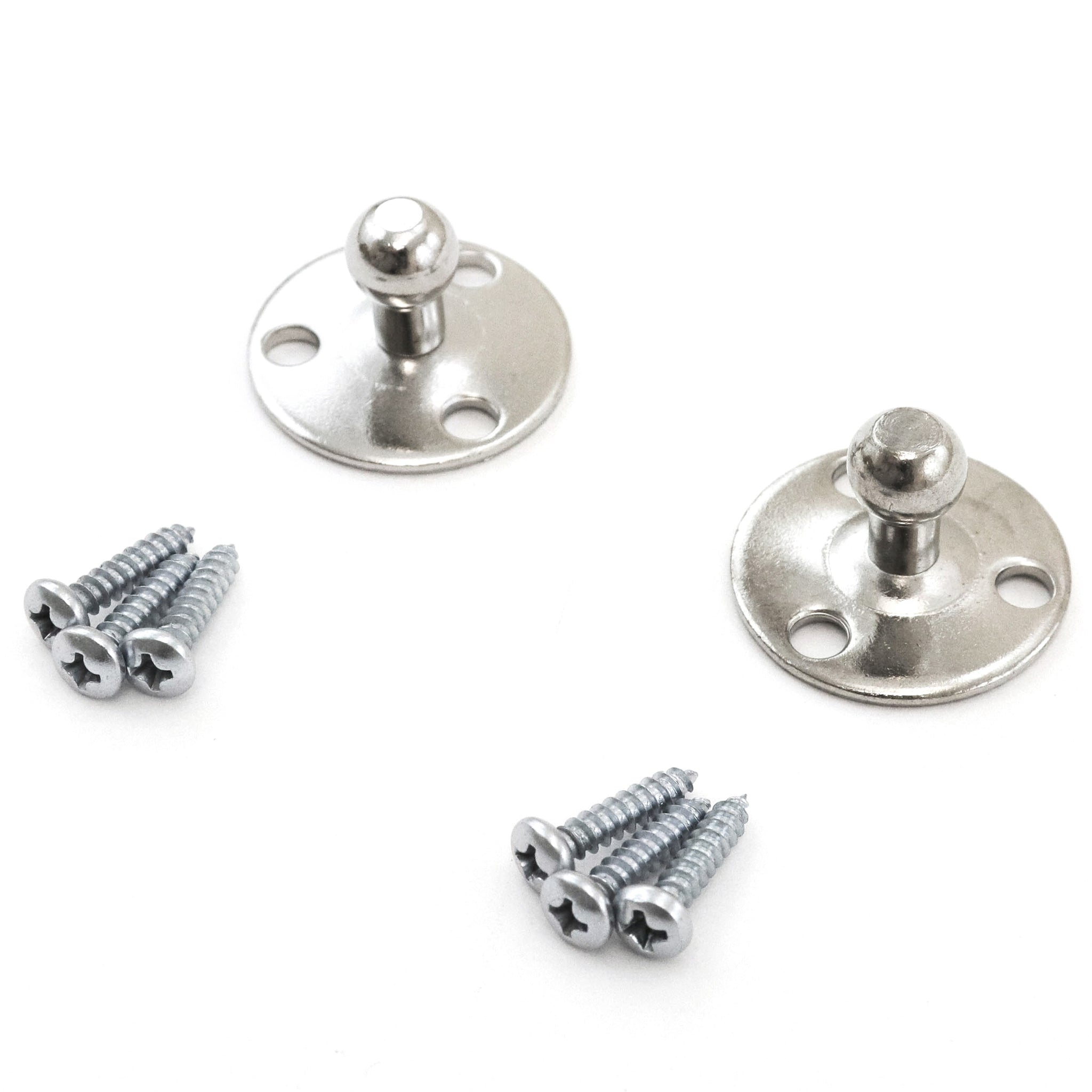 Red Hound Auto 2 Ball Stud Mounting Brackets 10mm Compatible with Gas Prop Strut Spring Lift for RV Camper Toolbox Tonneau Covers Cabinets and More Coated Steel Round 1-1/8" Base with Screws