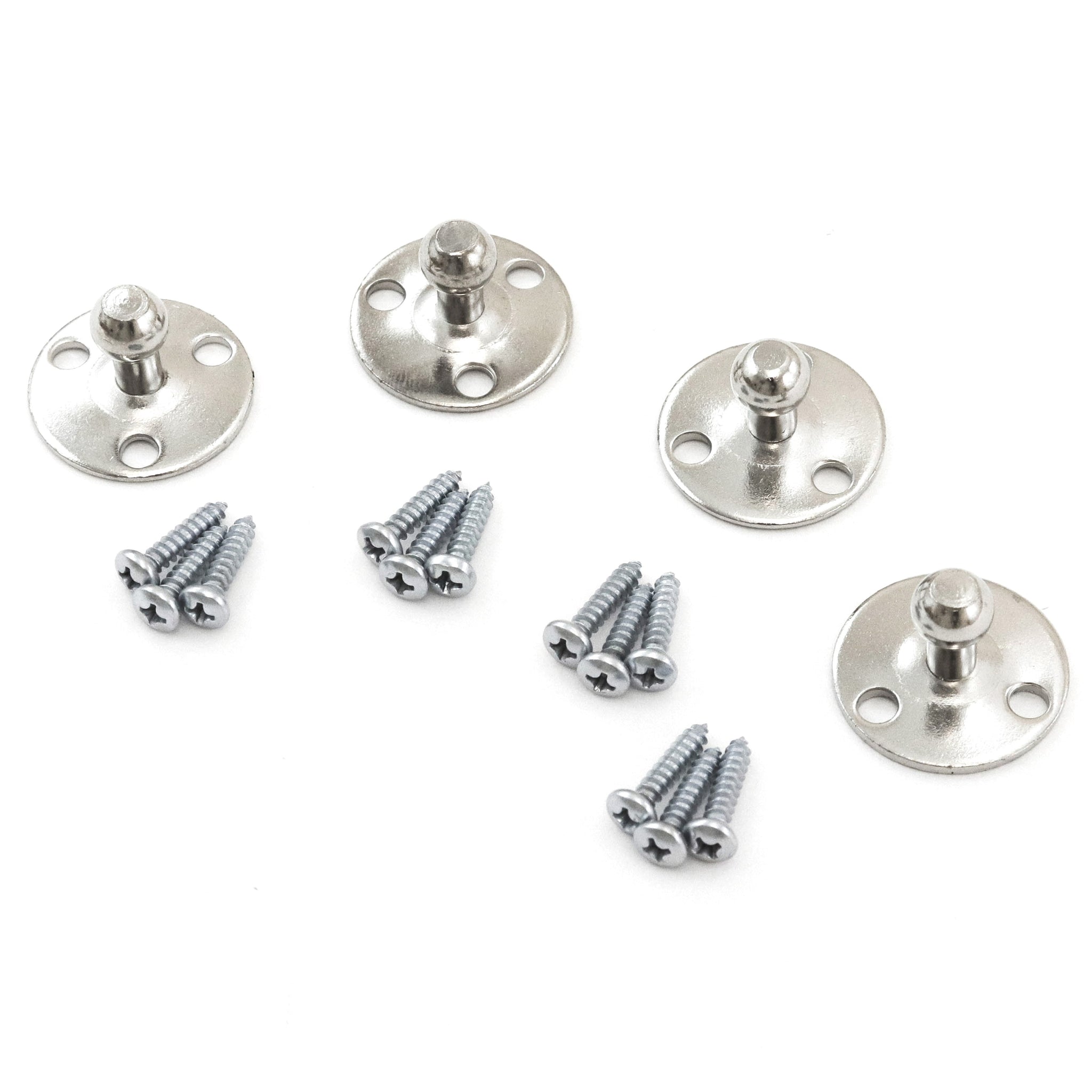 Red Hound Auto 4 Ball Stud Mounting Brackets 10mm Compatible with Gas Prop Strut Spring Lift for RV Camper Toolbox Tonneau Covers Cabinets and More Coated Steel Round 1-1/8" Base with Screws