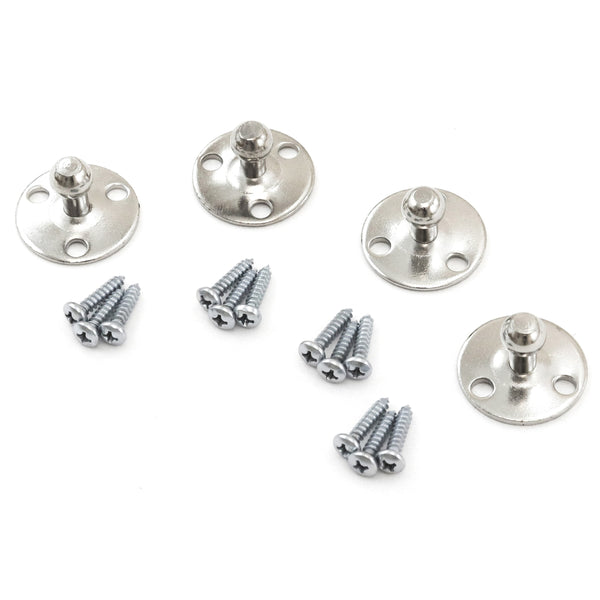 Red Hound Auto 4 Ball Stud Mounting Brackets 10mm Compatible with Gas Prop Strut Spring Lift for RV Camper Toolbox Tonneau Covers Cabinets and More Coated Steel Round 1-1/8" Base with Screws