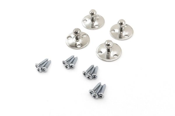 Red Hound Auto 4 Ball Stud Mounting Brackets 10mm Compatible with Gas Prop Strut Spring Lift for RV Camper Toolbox Tonneau Covers Cabinets and More Coated Steel Round 1-1/8" Base with Screws