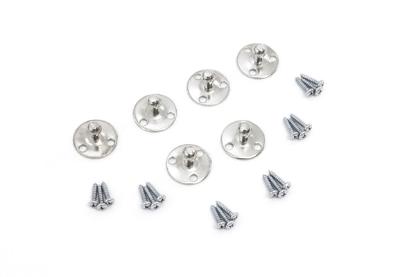 Red Hound Auto 6 Ball Stud Mounting Brackets 10mm Compatible with Gas Prop Strut Spring Lift for RV Camper Toolbox Tonneau Covers Cabinets and More Coated Steel Round 1-1/8" Base with Screws