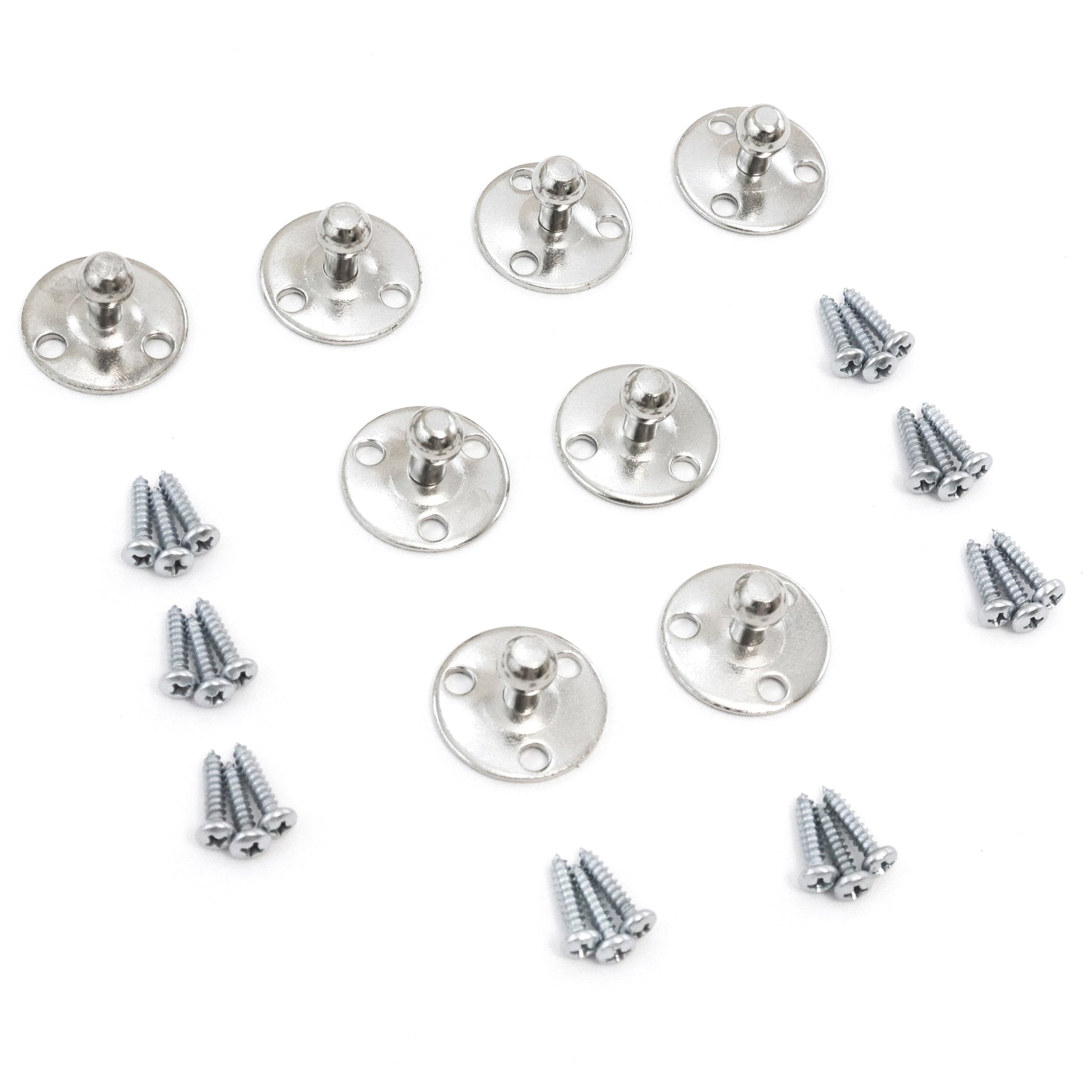 Red Hound Auto 8 Ball Stud Mounting Brackets 10mm Compatible with Gas Prop Strut Spring Lift for RV Camper Toolbox Tonneau Covers Cabinets and More Coated Steel Round 1-1/8" Base with Screws
