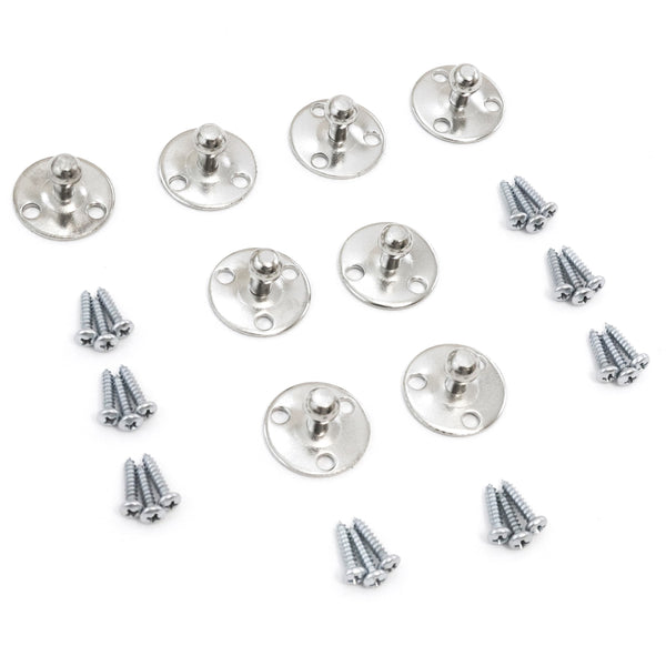 Red Hound Auto 8 Ball Stud Mounting Brackets 10mm Compatible with Gas Prop Strut Spring Lift for RV Camper Toolbox Tonneau Covers Cabinets and More Coated Steel Round 1-1/8" Base with Screws