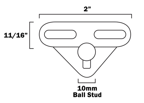 Red Hound Auto 2 Ball Stud Mounting Brackets 10mm Compatible with Gas Prop Strut Spring Lift for RV Camper Toolbox Tonneau Covers Cabinets and More Coated Steel 2" Base with Screws