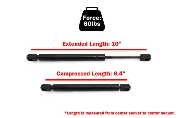 Red Hound Auto Replacement Gas Strut Prop Shock Lift Support Damper Spring Arm for Toolbox RV Camper Hood Liftgate Hatch 10 Inch Extended Length (6.41 Compressed) 60 Lbs Force fits 10 mm Studs
