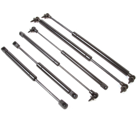 Red Hound Auto 6pc Combo KIT Compatible with 1999-2004 Jeep Grand Cherokee Prop Lift Rod Supports 2) Hood 2) Tailgate Liftgate Hatch Trunk 2) Rear Window Glass Door Set