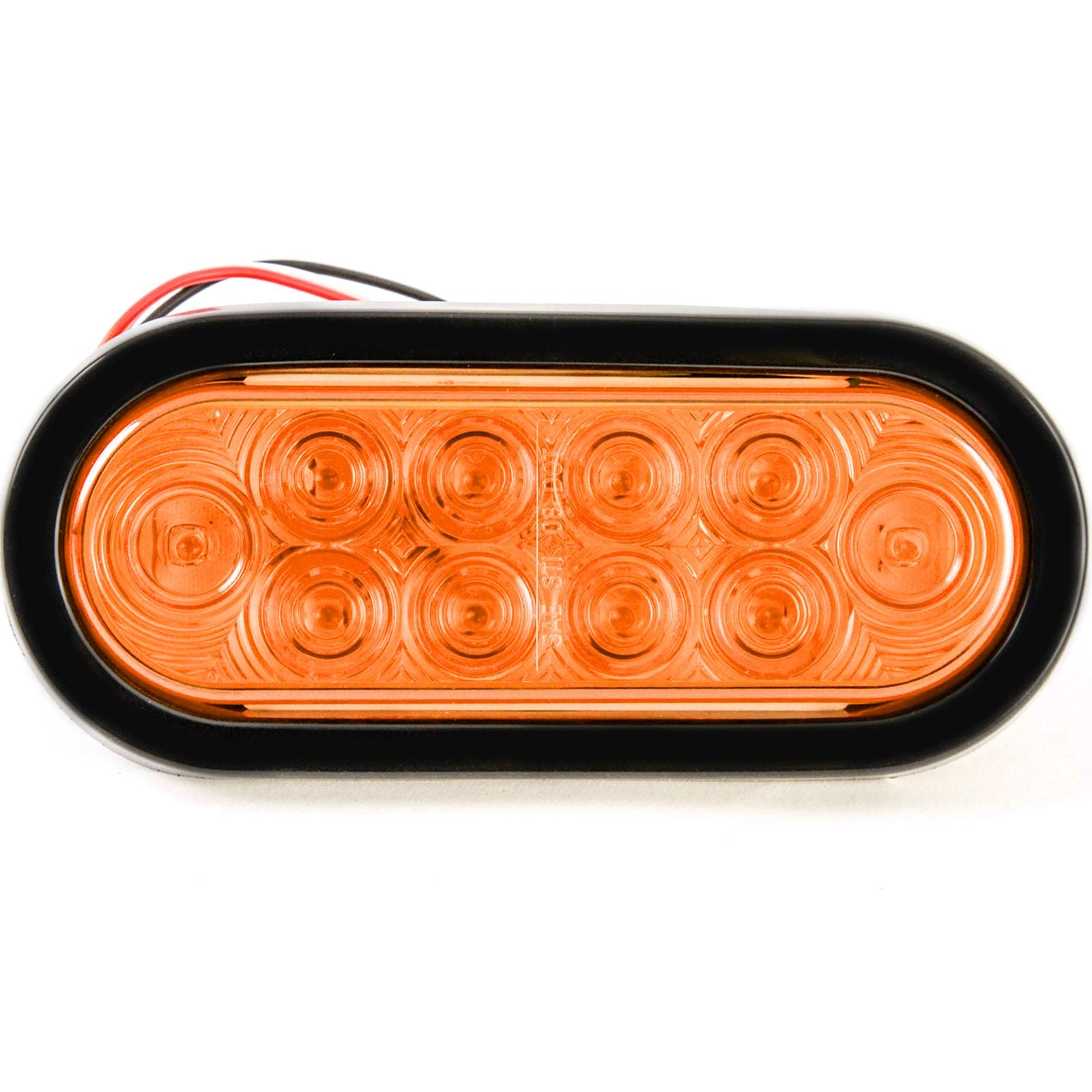 Red Hound Auto 6 Inches Oval Amber LED Parking or Turn Signal Light Flush Mount Trailer Truck - Single Function Light