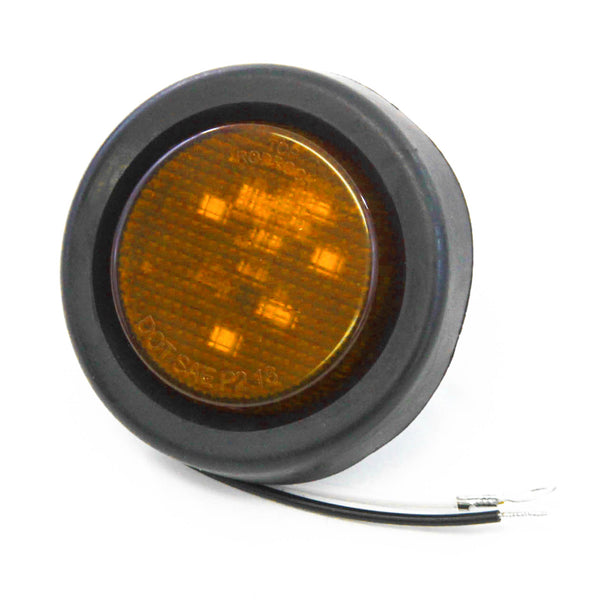 Red Hound Auto Amber LED 2 Inches Round Side Marker Light Kits with Grommet Truck Trailer RV