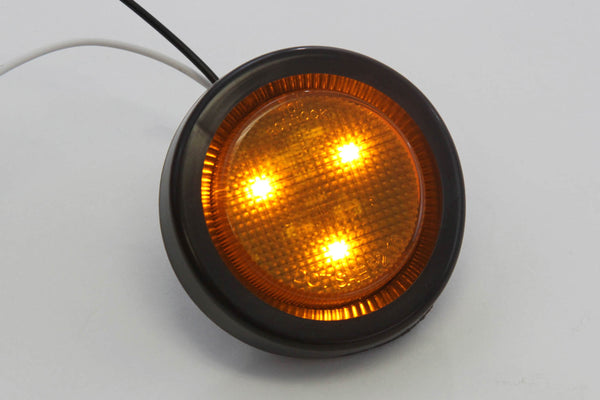 Red Hound Auto (10) Amber LED 2 Inches Round Side Marker Light Kits with Grommet Truck Trailer RV