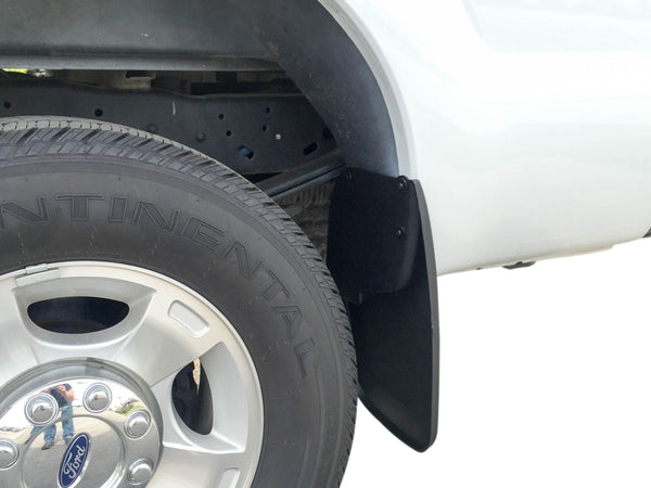 Compatible with Ford Super Duty 2011-2016 Mud Flaps Guards Splash Rear Molded 2pc Set (Without Fender Flares)