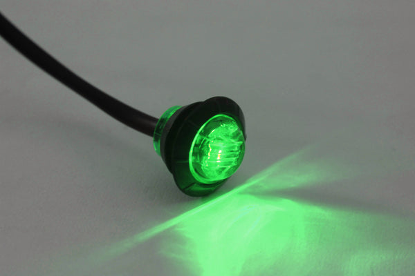 Red Hound Auto 12 Clear/Green LED Side Marker Lights 3/4 Inches Clearance Truck Trailer Pickup Extra Bright