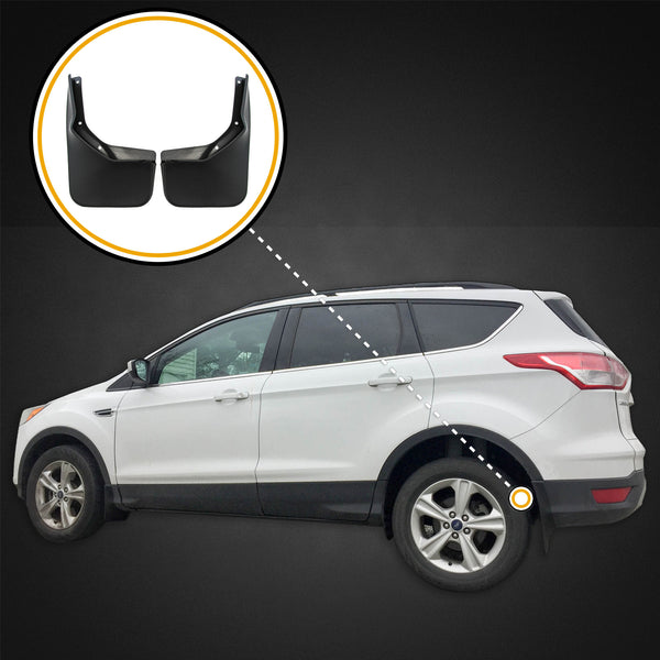Red Hound Auto 2013-2019 Compatible with Ford Escape Mud Flaps Splash Protectors Guards Molded Rear 2pc Set