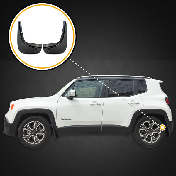 Red Hound Auto 2015-2018 Compatible with Jeep Renegade Mud Flaps Mud Guards Splash Protectors Rear 2pc Set