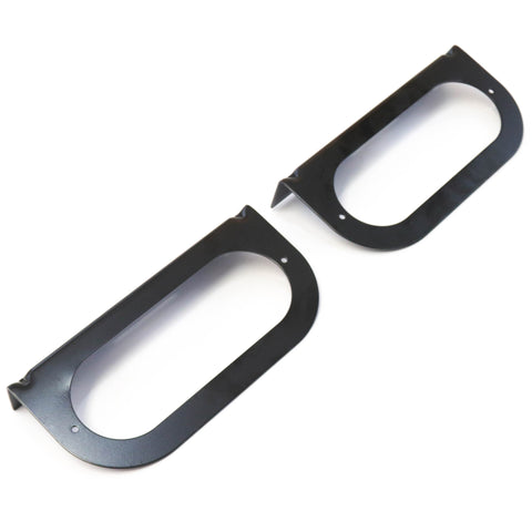 Red Hound Auto 2 Mounting Brackets for 6" Oval Light Powder Coated Steel Black Truck Trailer RV 2 Piece Set Waterproof Holds 2 Lights