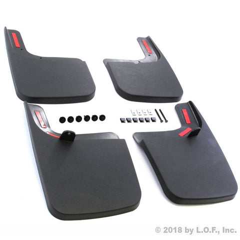 Red Hound Auto Compatible with Ford (2017-2019 F-250 F-350 Super Duty) Mud Flaps Splash Guards Front and Rear Molded 4pc Full Set (for Vehicles with OEM Fender Flares)