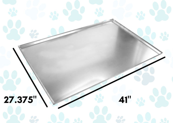 Red Hound Auto Metal Replacement Tray for Dog Crate 41 x 27.375 x 1 Inches Heavy Duty Galvanized Steel Kennel Cage Pan Leakproof Liner Chew Proof Compatible with MidWest iCrate, New World and More