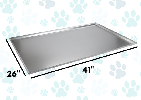 Red Hound Auto Metal Replacement Tray for Dog Crate 41 x 26 x 1 Inches Heavy Duty Galvanized Steel Chew Proof Kennel Cage Pan Leakproof Liner Compatible with MidWest iCrate, New World and More