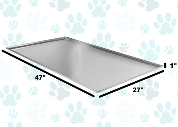 Red Hound Auto Metal Replacement Tray for Dog Crate 47 x 27 x 1 Inches Heavy Duty Galvanized Steel Chew Proof Kennel Cage Pan Leakproof Liner Compatible with Midwest and more