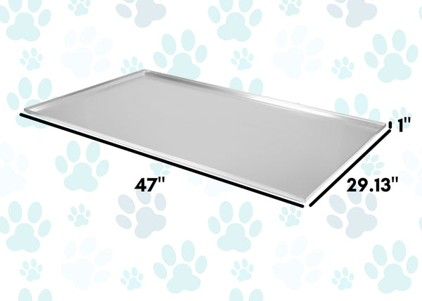 Red Hound Auto Metal Replacement Tray for Dog Crate 47 x 29.125 x 1 Inches Heavy Duty Galvanized Steel Chew Proof Kennel Cage Pan Leakproof Liner Compatible with MidWest iCrate, New World and More