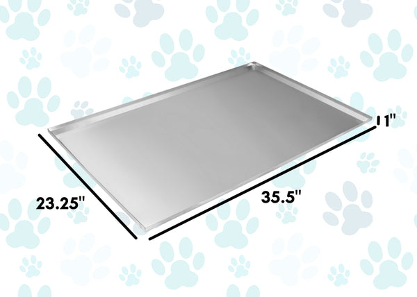 Red Hound Auto Metal Replacement Tray for Dog Crate 35.5 x 23.25 Heavy Duty Stainless Steel Chew Proof Kennel Cage Pan Leakproof Liner