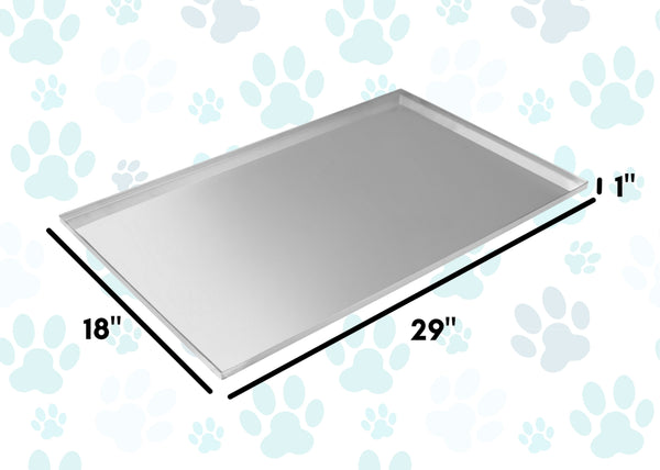 Red Hound Auto Metal Replacement Tray for Dog Crate 29 x 18 x 1 Inches Heavy Duty Stainless Steel Chew Proof Kennel Cage Pan Leakproof Liner Compatible with Midwest iCrate, New World and More