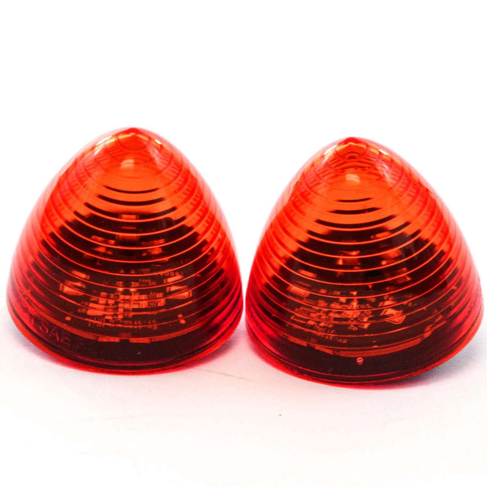 2 Red LED 2 Inches Marker Beehive Cone Lights Trailer Auto Bright Lighting