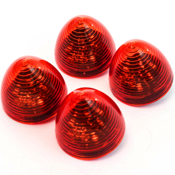 4 Red LED 2 Inches Marker Beehive Cone Lights Trailer Auto Bright Lighting