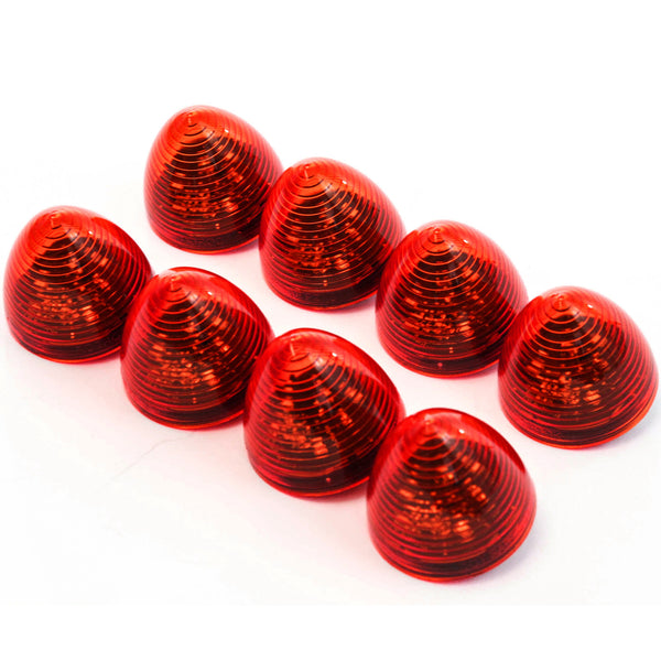 8 Red LED 2 Inches Marker Beehive Cone Lights Trailer Auto Bright Lighting
