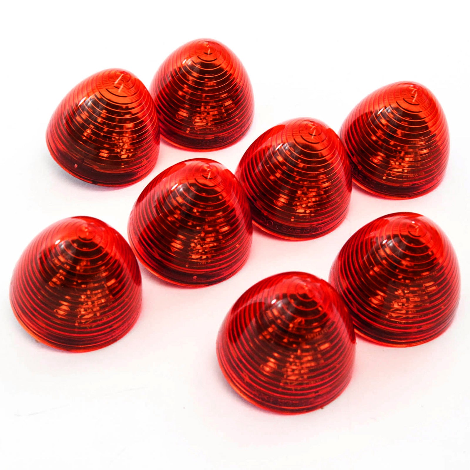 8 Red LED 2 Inches Marker Beehive Cone Lights Trailer Auto Bright Lighting