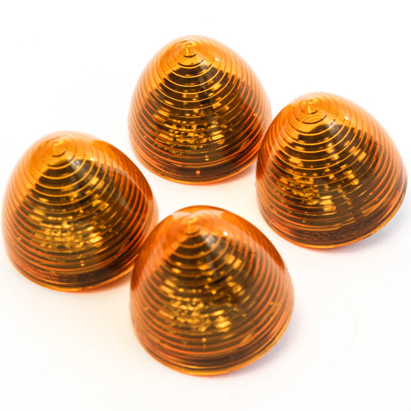 4 Amber LED 2 Inches Marker Beehive Cone Lights Trailer Auto Bright Lighting