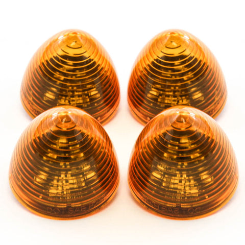4 Amber LED 2 Inches Marker Beehive Cone Lights Trailer Auto Bright Lighting