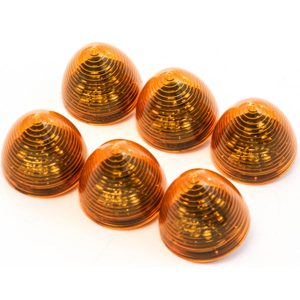 6 Amber LED 2 Inches Marker Beehive Cone Lights Trailer Auto Bright Lighting