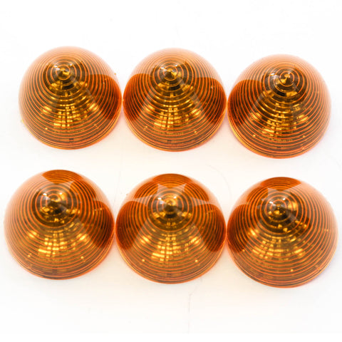 6 Amber LED 2 Inches Marker Beehive Cone Lights Trailer Auto Bright Lighting