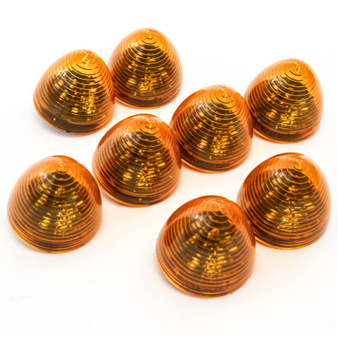 8 Amber LED 2 Inches Marker Beehive Cone Lights Trailer Auto Bright Lighting