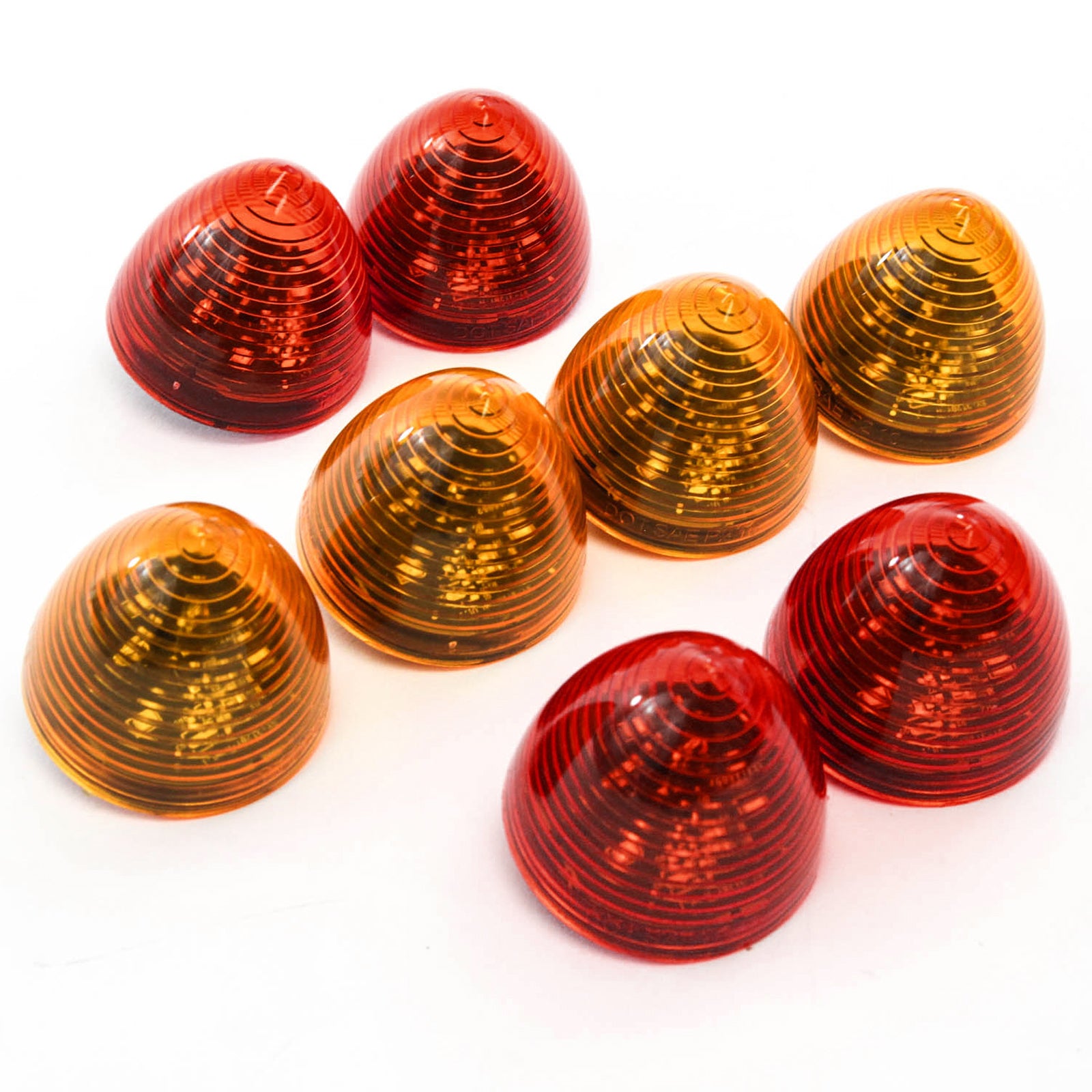 8 Red LED 2 Inches Marker Beehive Cone Lights Trailer 4 Red 4 Amber New