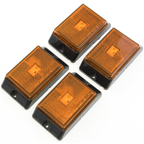 Red Hound Auto 4 Amber LED Side Marker Lights 4 Inches Truck Trailer Pickup Boat Bright