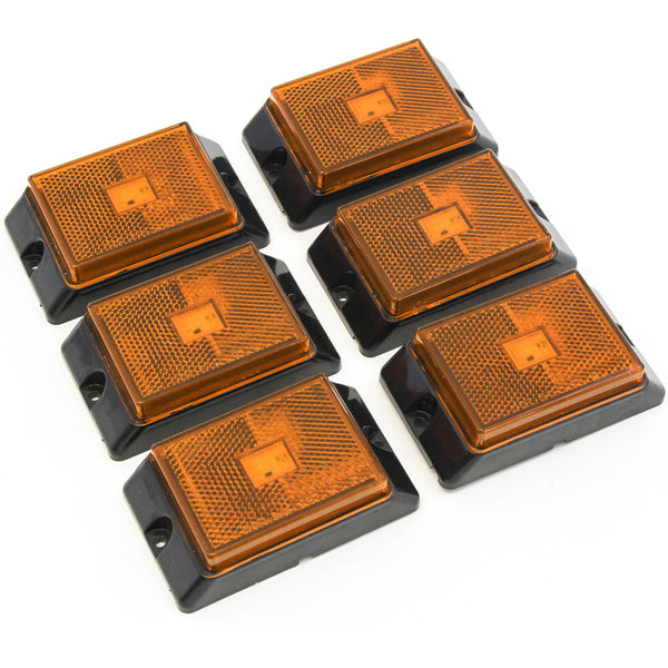 Red Hound Auto 6 Amber LED Side Marker Lights 4 Inches Truck Trailer Pickup Boat Bright