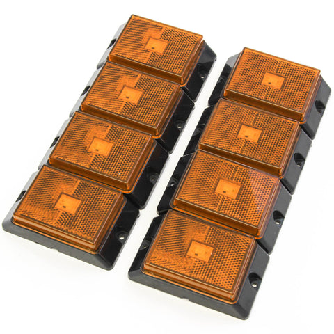 Red Hound Auto 8 Amber LED Side Marker Lights 4 Inches Truck Trailer Pickup Boat Bright