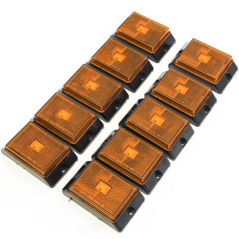 Red Hound Auto 10 Amber LED Side Marker Lights 4 Inches Truck Trailer Pickup Boat Bright