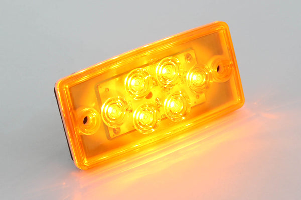 Red Hound Auto 5 Sealed Marker LED Amber Lights Compatible with Volvo Freightliner Roof Cab Truck Mount Bright Bus Waterproof with Gasket
