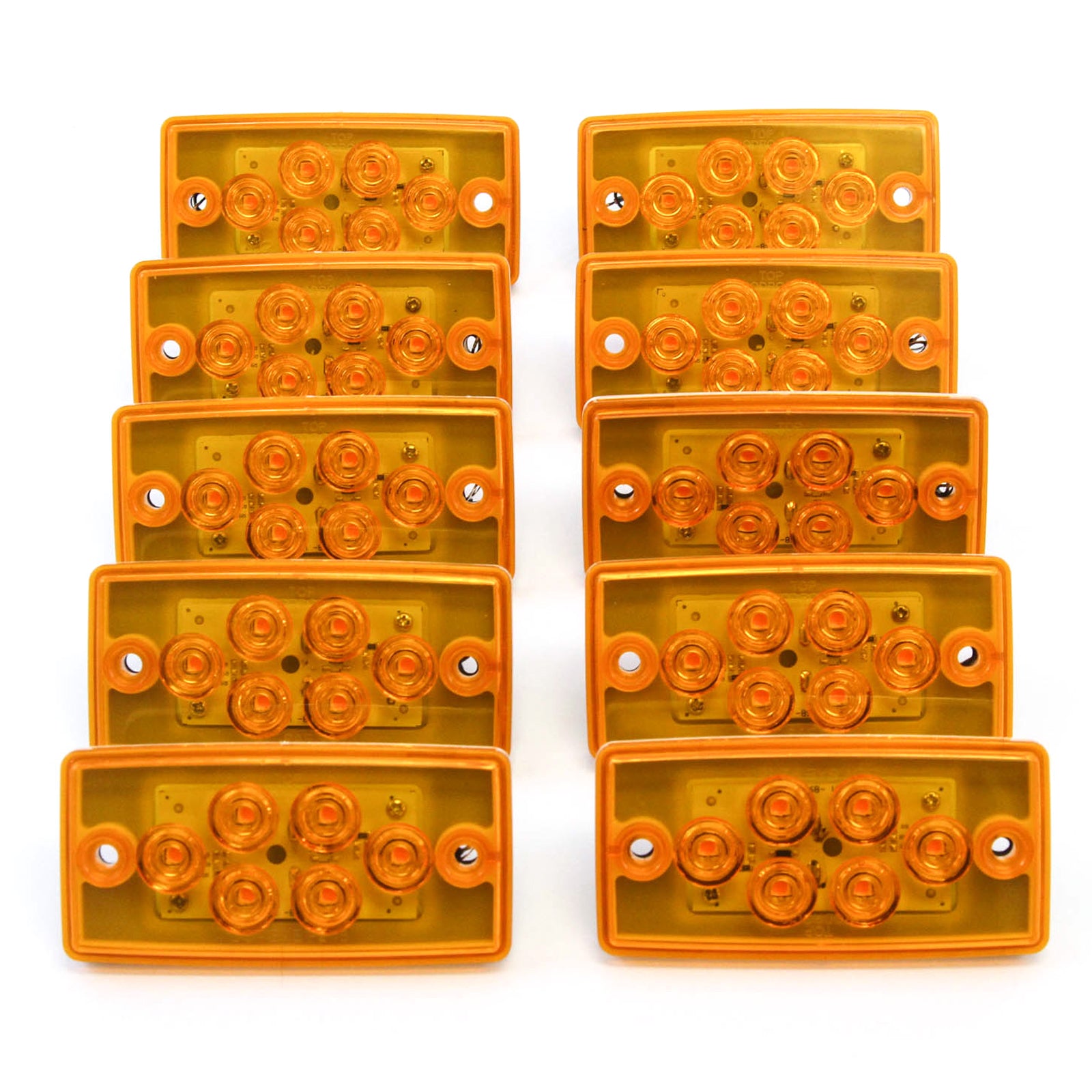 Red Hound Auto 10 Sealed Marker LED Amber Lights Compatible with Volvo Freightliner Roof Cab Truck Mount Bright Bus Waterproof with Gasket