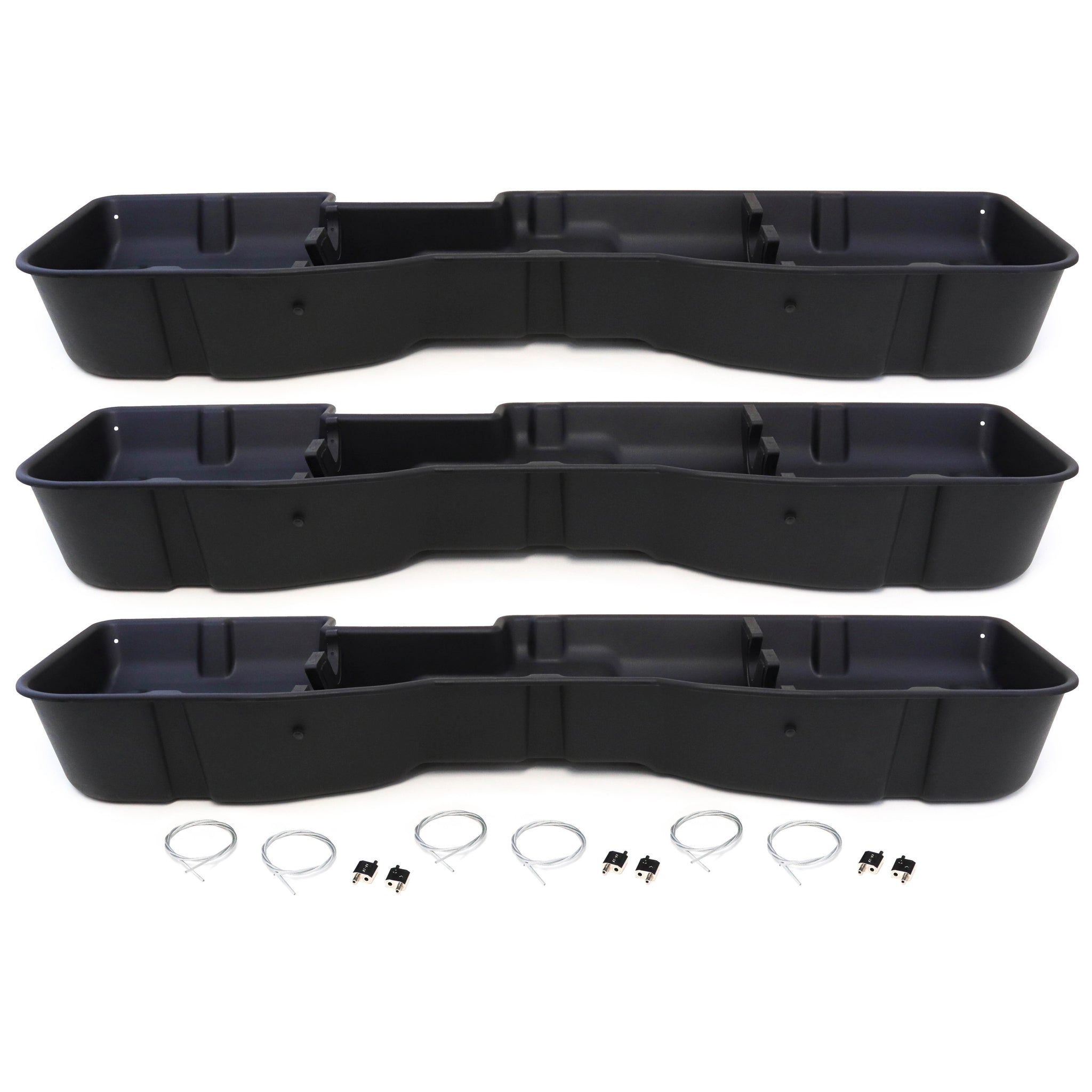 Red Hound Auto 3 Under Seat Storage Boxes with Sturdy Heavy Duty Gun Dividers Compatible with Chevy GMC Silverado Sierra 2007-2018 Crew CAB Underseat System Will Only fit Full Crew Cab Premium Kit