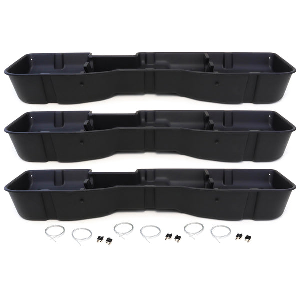Red Hound Auto 3 Under Seat Storage Boxes with Sturdy Heavy Duty Gun Dividers Compatible with Chevy GMC Silverado Sierra 2007-2018 Crew CAB Underseat System Will Only fit Full Crew Cab Premium Kit