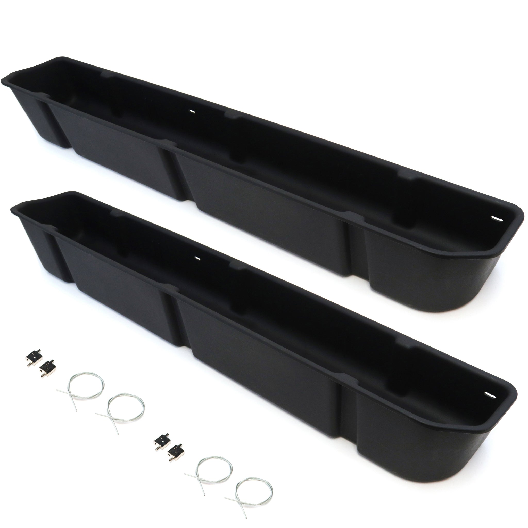 Red Hound Auto 2 Under Seat Storage Box Compatible with Ford F-150 Super Cab (2015-2019), F-250 F-350 F-450 F-550 Super Duty SuperDuty (2017-2019) SuperCab Only Underseat System Set of 2