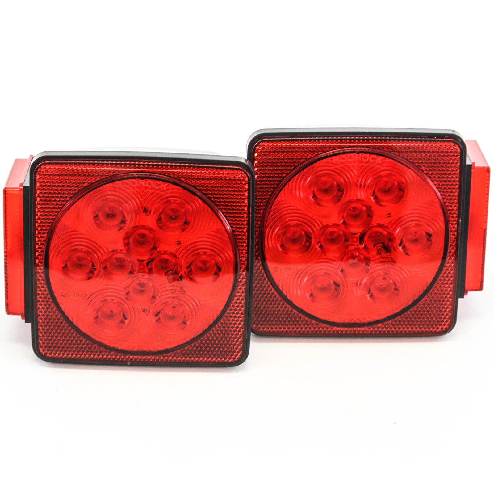 LED Square Red Trailer Turn Signal Stop 2 Light DOT Compliant Set L R Submersible Under 80