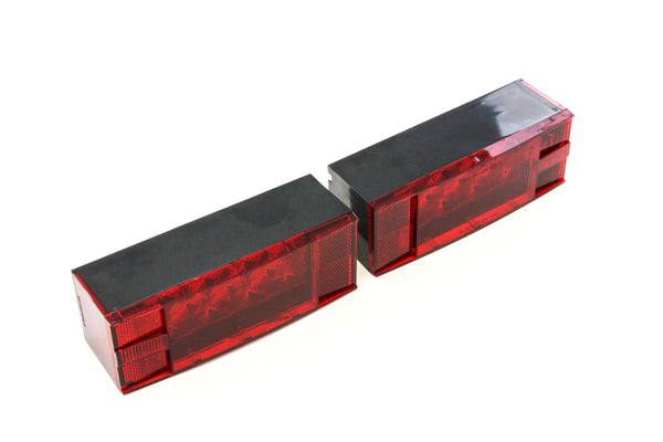 LED Low Profile Red Trailer Turn Signal Stop 2 Light L R Submersible DOT over 80