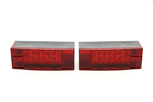 (2) LED Submersible Combination Trailer Tail Lights Boat & (4) Red Side Marker